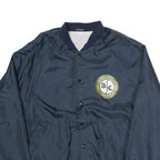 ARISTO JAC Mens Navy Blue Button Jacket L Polyester Plain Casual Outerwear