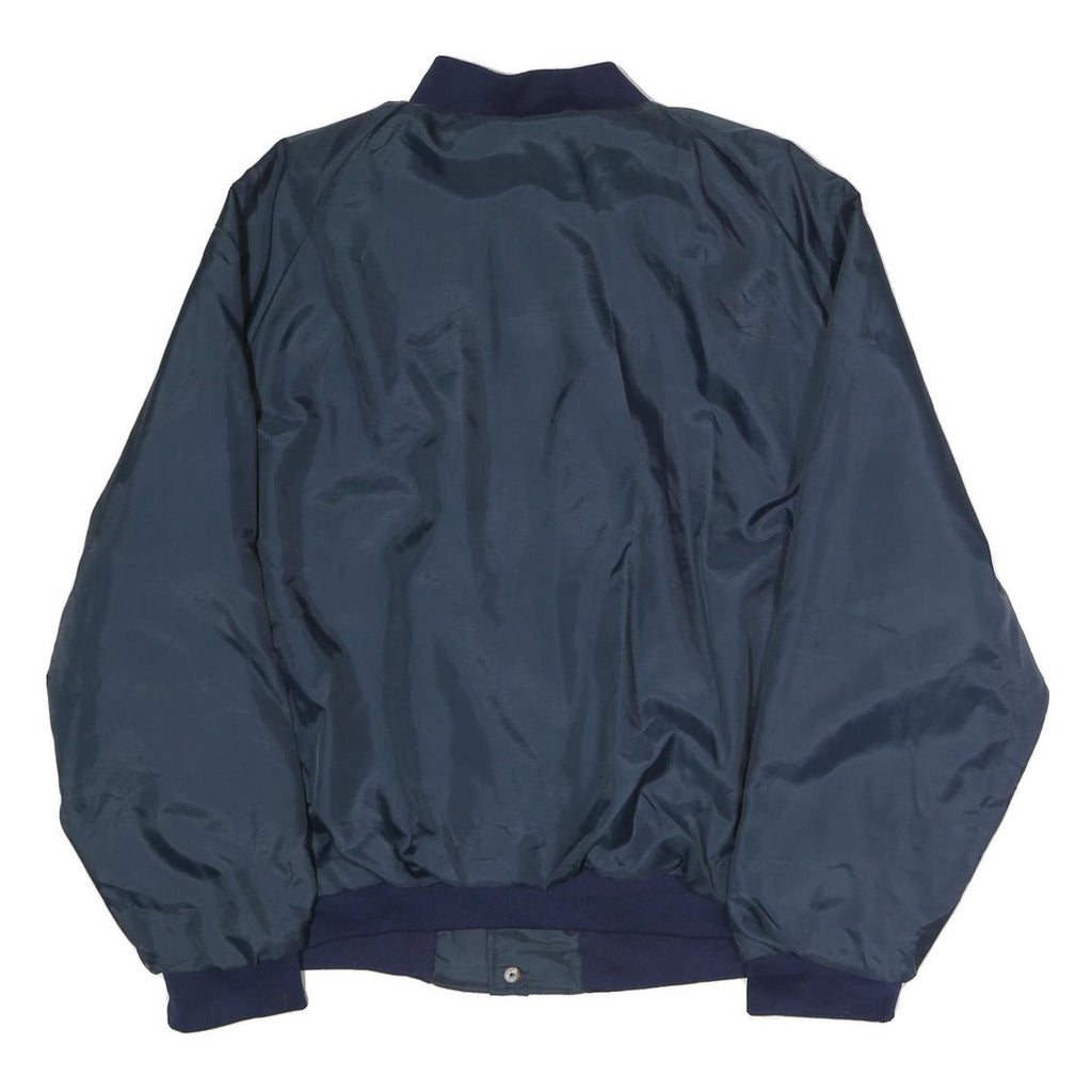 ARISTO JAC Mens Navy Blue Button Jacket L Polyester Plain Casual Outerwear