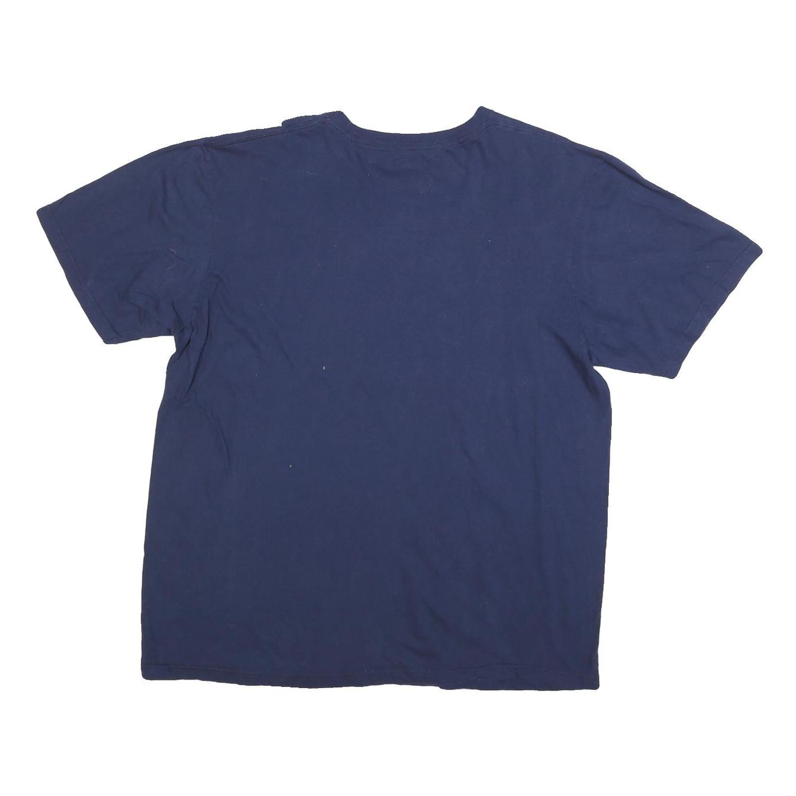 MAJESTIC Mens Blue Go Pats Graphic T-Shirt XL Short Sleeve Crew Neck
