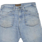 RICA LEWIS Womens Shorts Blue Denim L W36 Casual Cotton Blend Stylish Summer