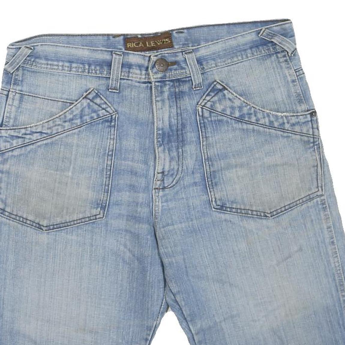 RICA LEWIS Womens Shorts Blue Denim L W36 Casual Cotton Blend Stylish Summer