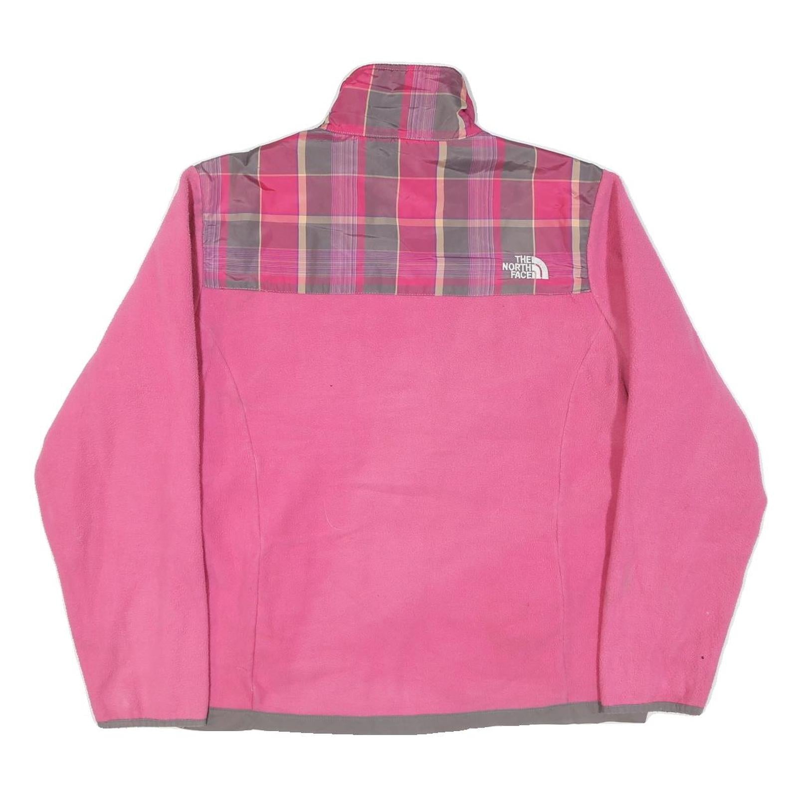 THE NORTH FACE Womens Pink & Grey Check Jacket XL Polyester Blend Zip Outdoor