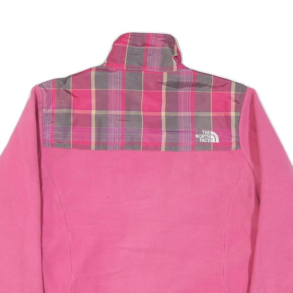 THE NORTH FACE Womens Pink & Grey Check Jacket XL Polyester Blend Zip Outdoor