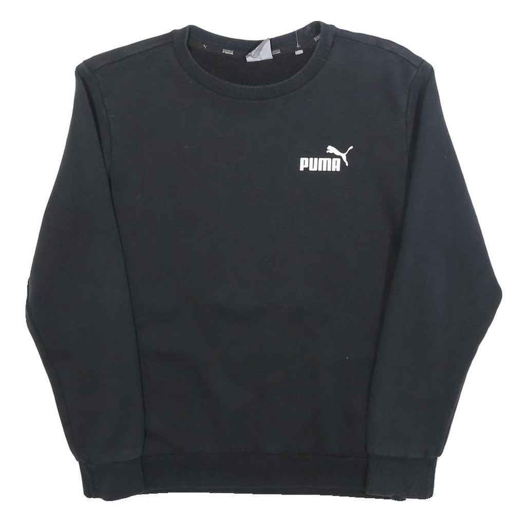 PUMA Mens Black Crew Neck XS Sweatshirt Cotton Blend Pullover Casual