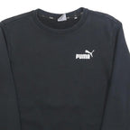 PUMA Mens Black Crew Neck XS Sweatshirt Cotton Blend Pullover Casual