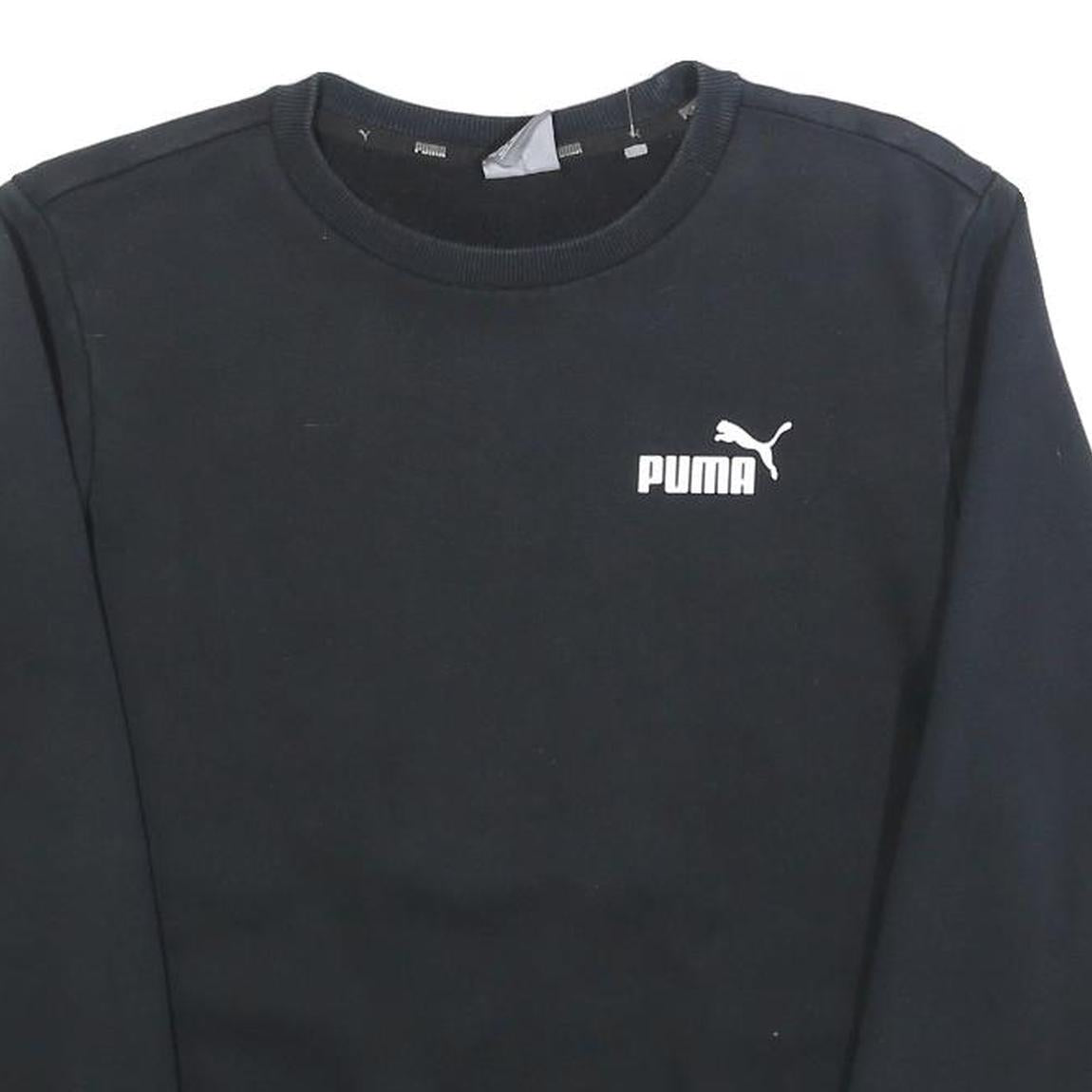 PUMA Mens Black Crew Neck XS Sweatshirt Cotton Blend Pullover Casual