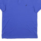 NAUTICA Mens Blue Short Sleeve Plain L Polo Shirt Slim Fit Cotton Blend