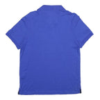 NAUTICA Mens Blue Short Sleeve Plain L Polo Shirt Slim Fit Cotton Blend