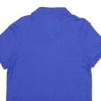 NAUTICA Mens Blue Short Sleeve Plain L Polo Shirt Slim Fit Cotton Blend