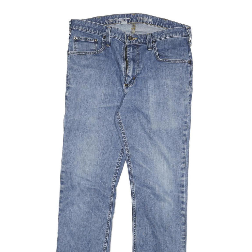 CARHARTT Mens Jeans Blue Regular Straight Denim Medium W32 L30 Classic Fit Zip