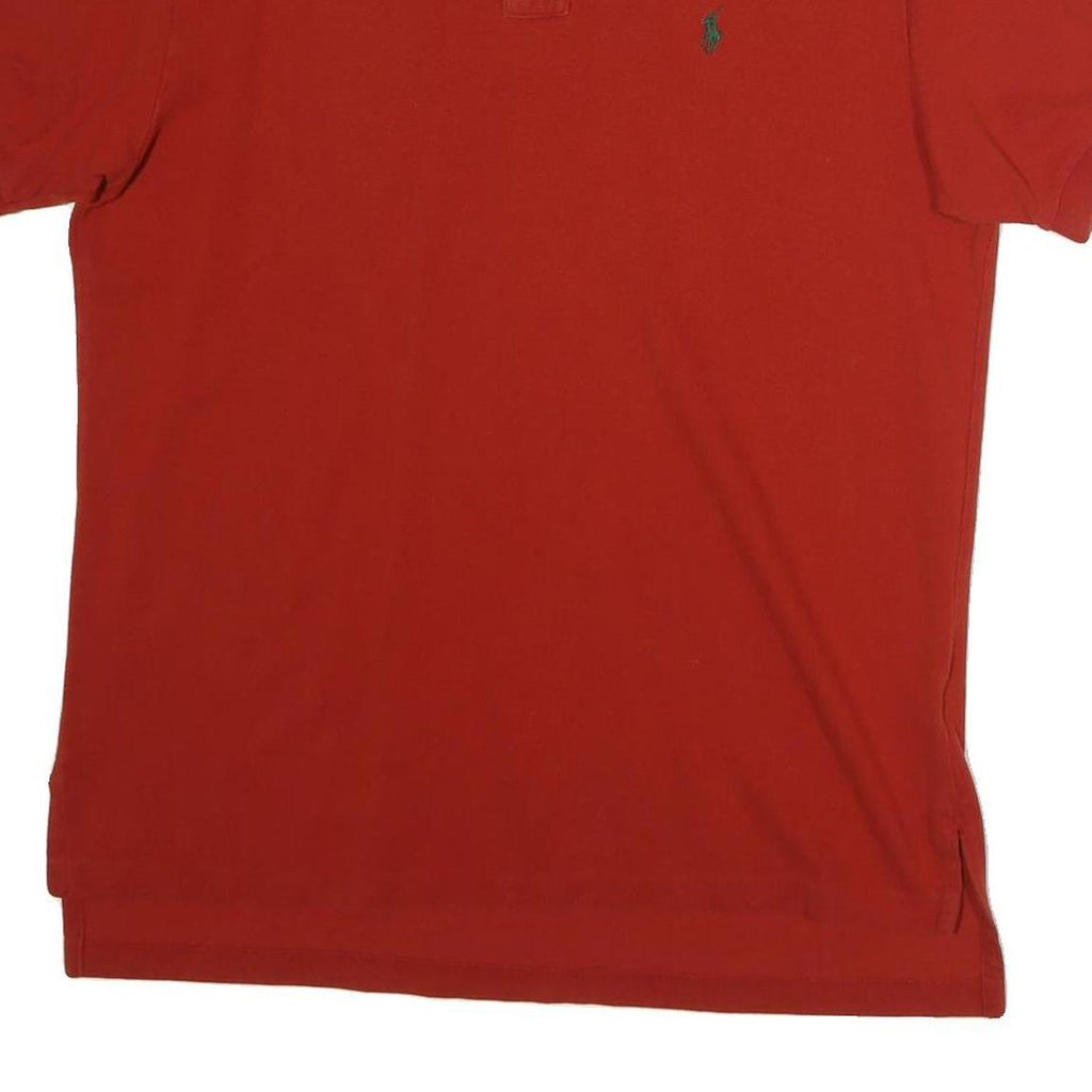 POLO RALPH LAUREN Mens Red Short Sleeve Plain L Cotton Polo Shirt
