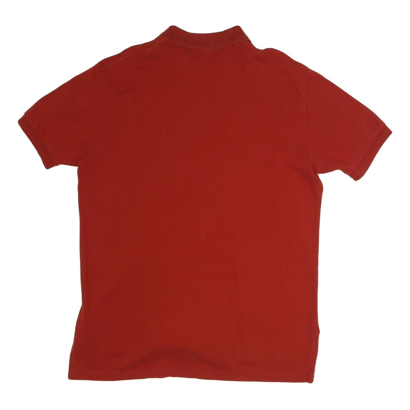 POLO RALPH LAUREN Mens Red Short Sleeve Plain L Cotton Polo Shirt