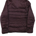 DKNY Womens Maroon Bomber Jacket L Polyester Blend Plain Zip Hooded Stylish