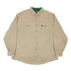 GREATLAND Mens Beige Cotton Blend Shirt XL Button-Down Collar Long Sleeve Casual