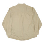 GREATLAND Mens Beige Cotton Blend Shirt XL Button-Down Collar Long Sleeve Casual