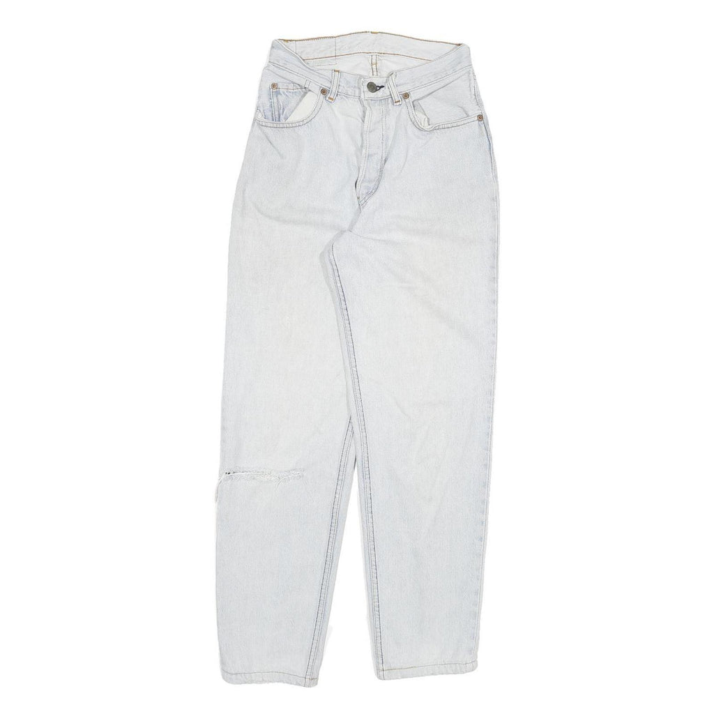 LEVI'S Womens Slim White Denim Jeans Cotton Blend Button W24 L28 Casual Style