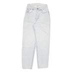 LEVI'S Womens Slim White Denim Jeans Cotton Blend Button W24 L28 Casual Style