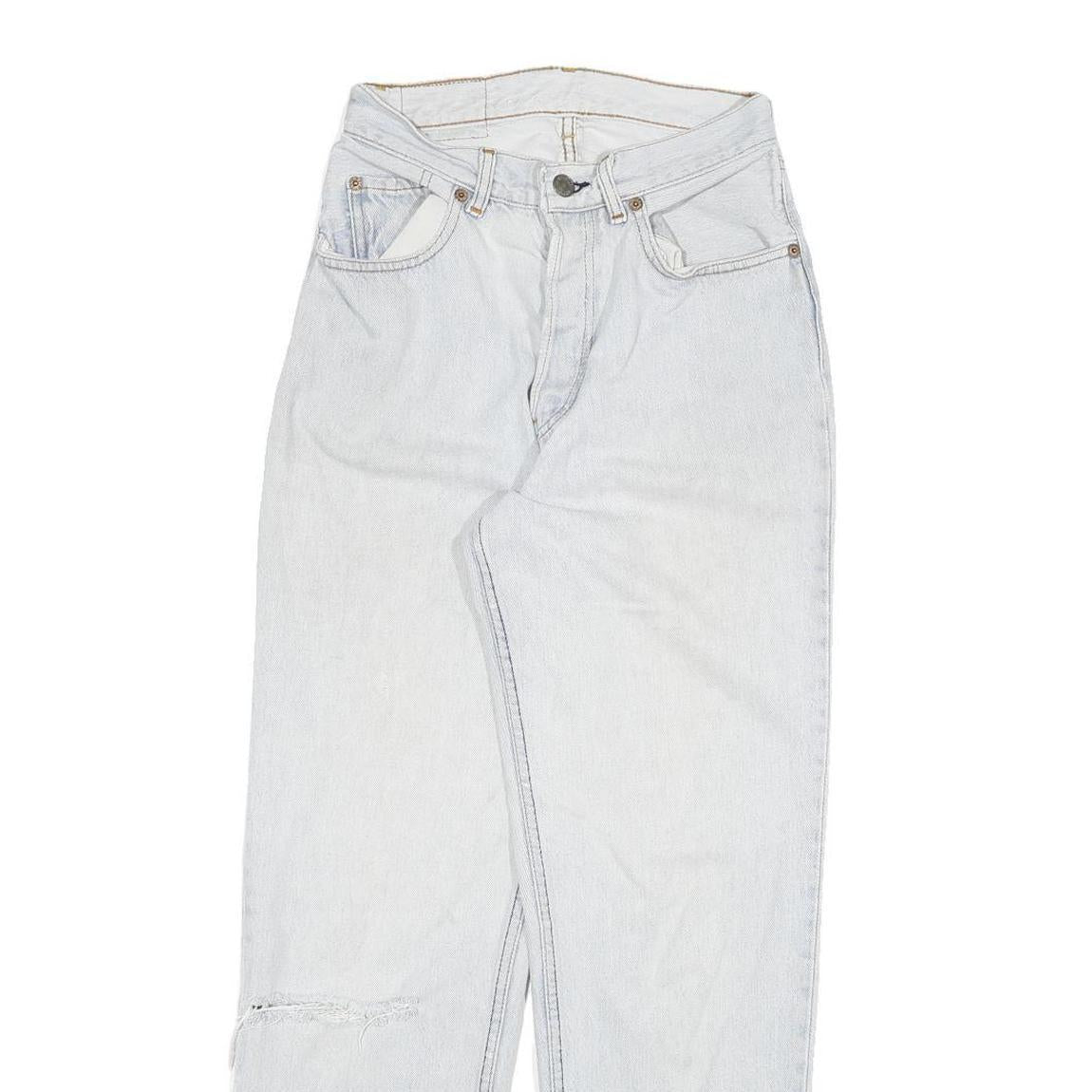 LEVI'S Womens Slim White Denim Jeans Cotton Blend Button W24 L28 Casual Style