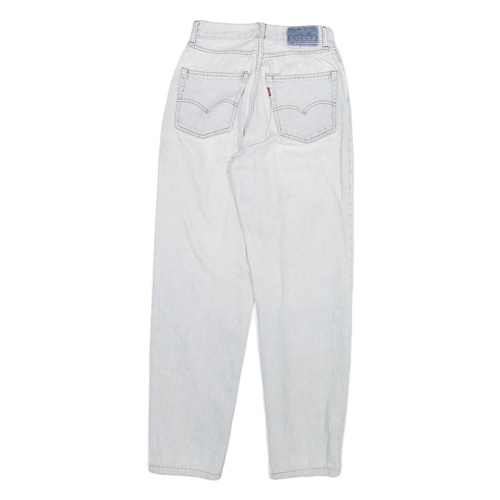 LEVI'S Womens Slim White Denim Jeans Cotton Blend Button W24 L28 Casual Style