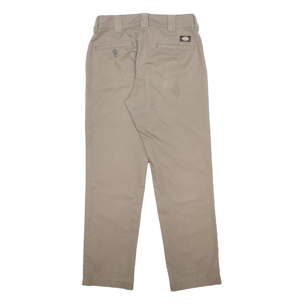 DICKIES Mens Regular Fit Beige Cotton Blend Zip Closure Trousers W30 L30