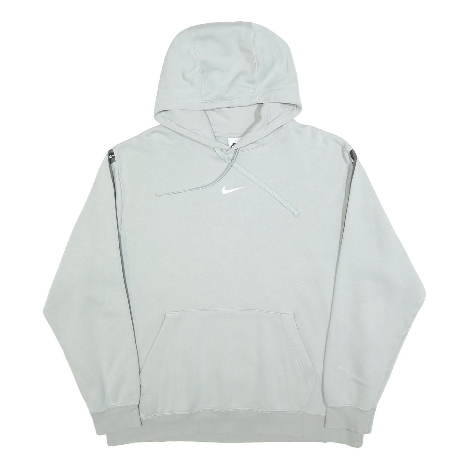 NIKE Womens Grey Hoodie M Logo Print Pullover Hooded Sweatshirt