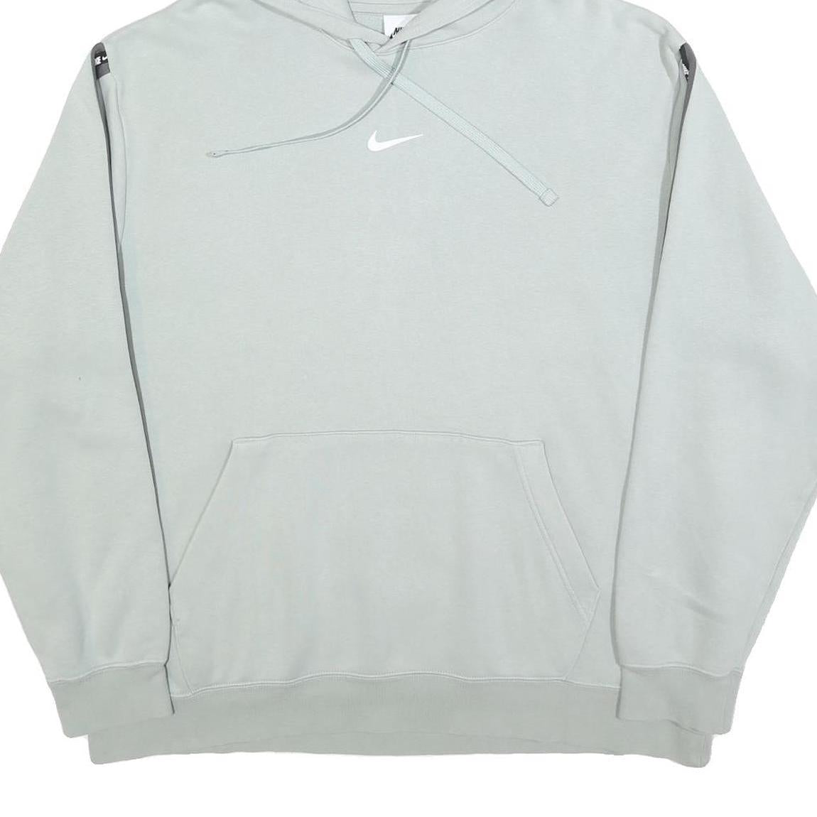 NIKE Womens Grey Hoodie M Logo Print Pullover Hooded Sweatshirt