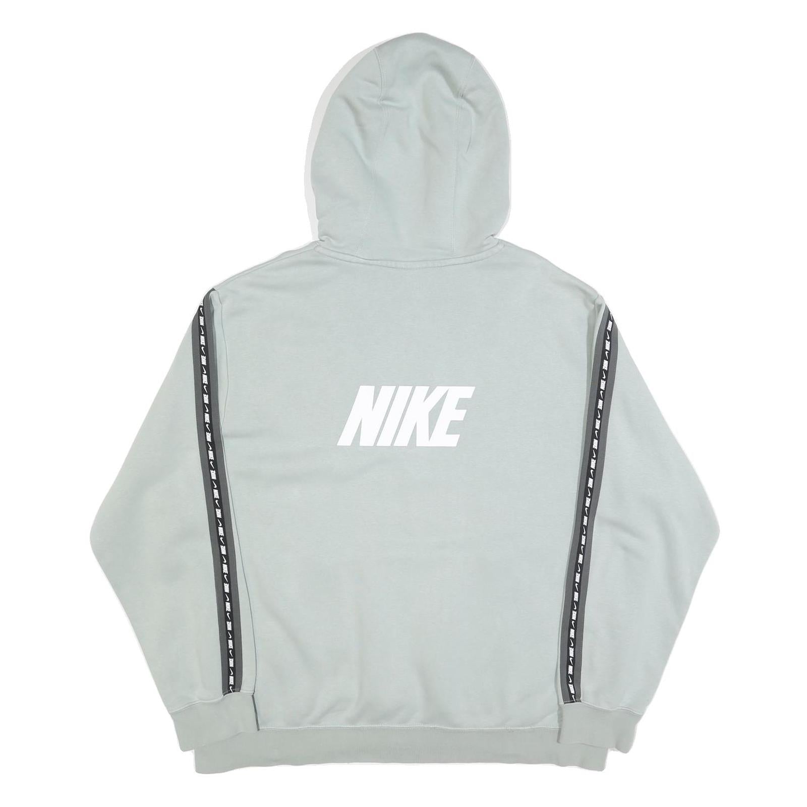 NIKE Womens Grey Hoodie M Logo Print Pullover Hooded Sweatshirt