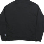 CHAMPION Womens Black Hooded Pullover Hoodie L Embroidered Logo
