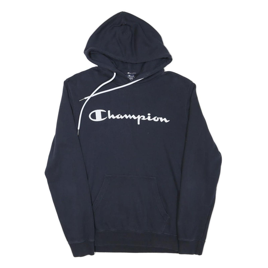 CHAMPION Mens Navy Blue Hoodie M Classic Pullover Cotton Blend Casual