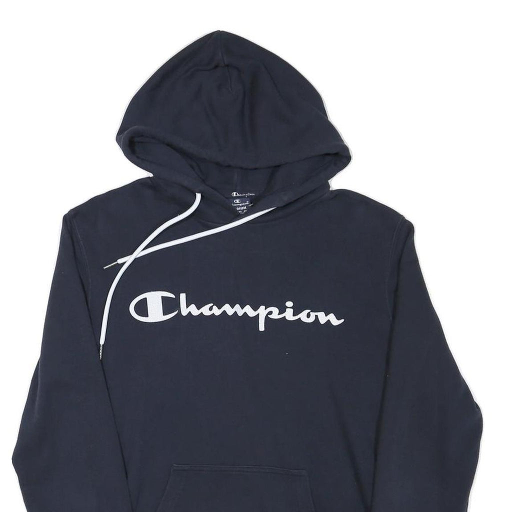 CHAMPION Mens Navy Blue Hoodie M Classic Pullover Cotton Blend Casual