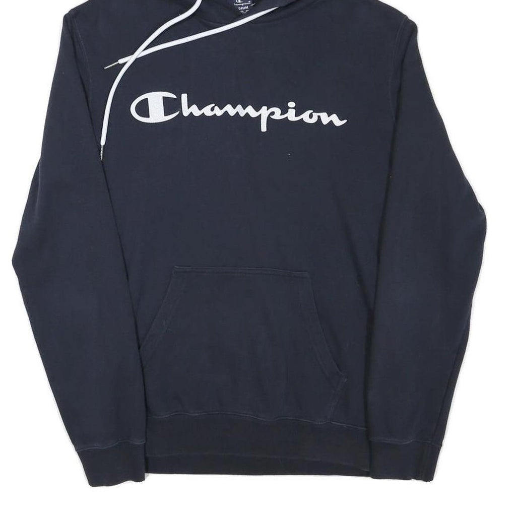 CHAMPION Mens Navy Blue Hoodie M Classic Pullover Cotton Blend Casual