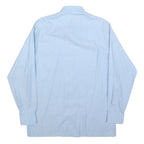 C&A Mens Blue Cotton Blend Shirt L Long Sleeve Button Collar Casual