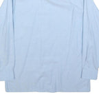 C&A Mens Blue Cotton Blend Shirt L Long Sleeve Button Collar Casual