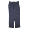 DICKIES Mens Cotton Blend Navy Regular Straight Trousers W33 L33 Workwear