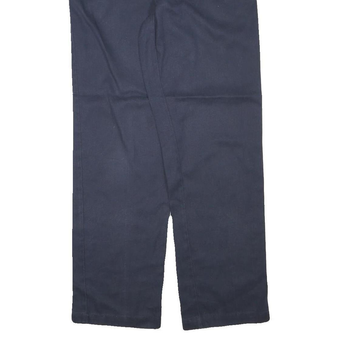 DICKIES Mens Cotton Blend Navy Regular Straight Trousers W33 L33 Workwear
