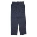 DICKIES Mens Cotton Blend Navy Regular Straight Trousers W33 L33 Workwear
