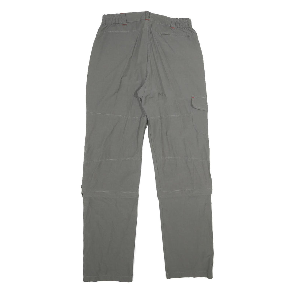 HS2H Womens Polyester Blend Grey Regular Fit Cargo Trousers W28 L31 Zip Pocket