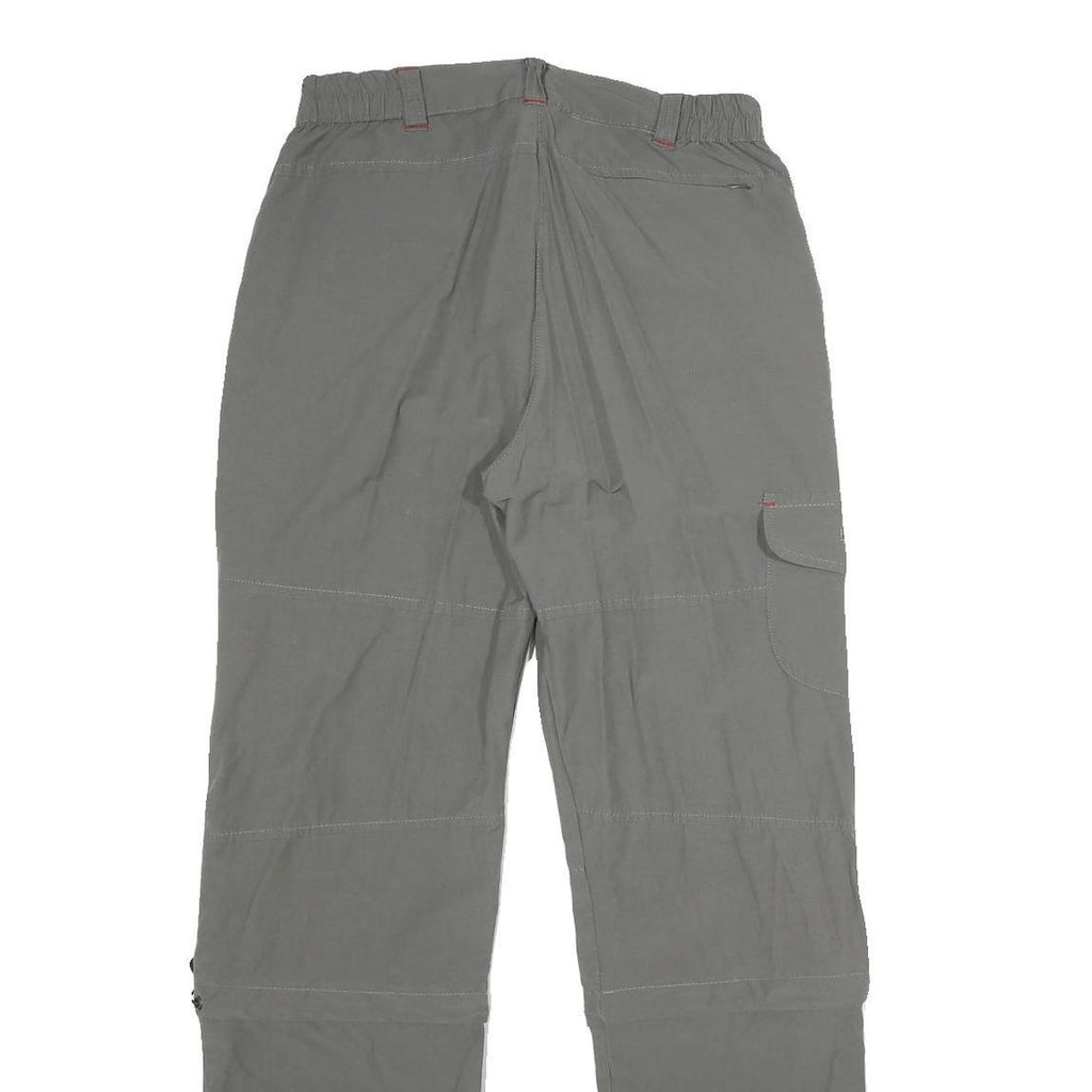 HS2H Womens Polyester Blend Grey Regular Fit Cargo Trousers W28 L31 Zip Pocket