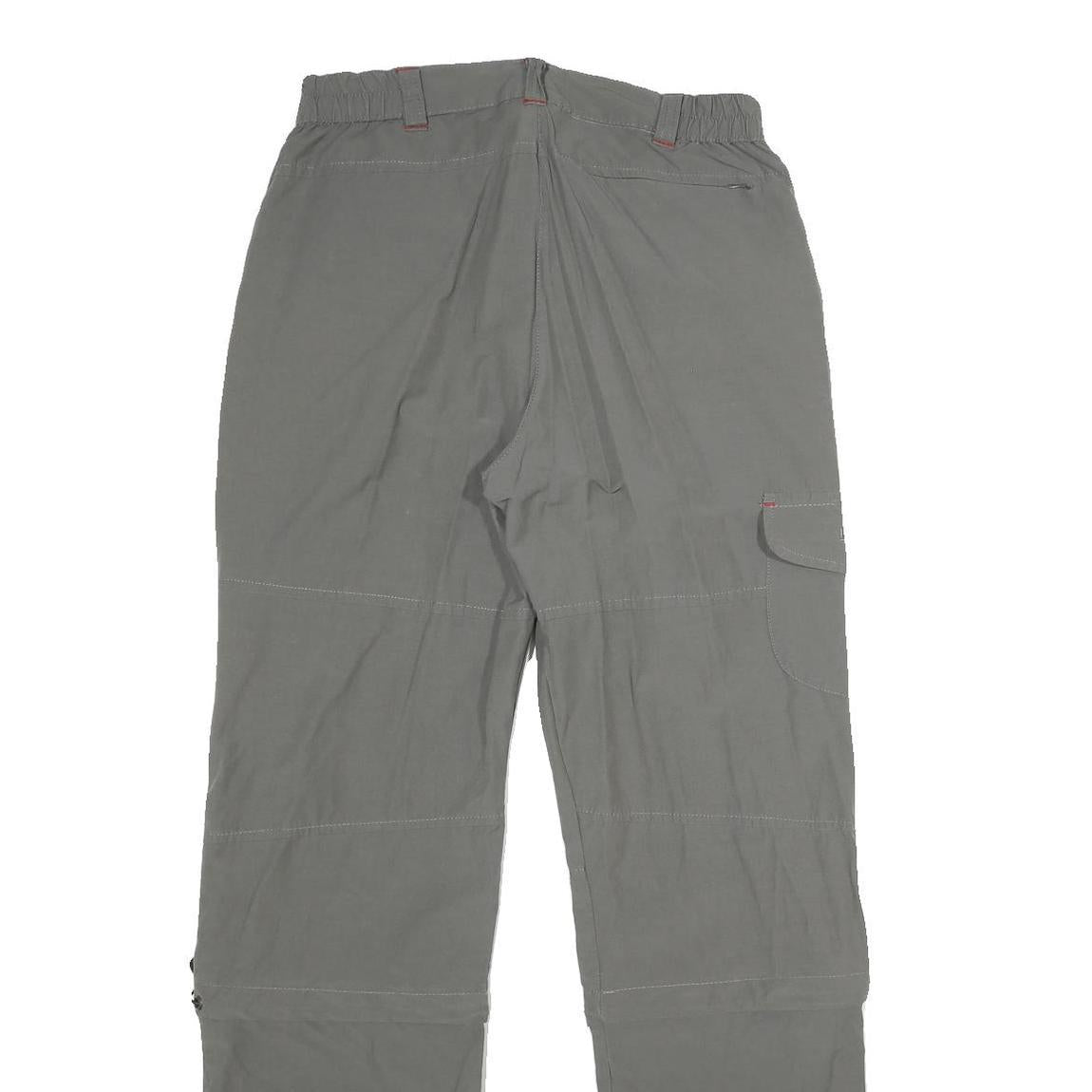 HS2H Womens Polyester Blend Grey Regular Fit Cargo Trousers W28 L31 Zip Pocket