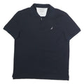 NAUTICA Mens Blue Short Sleeve Plain L Cotton Polo Shirt Classic Fit