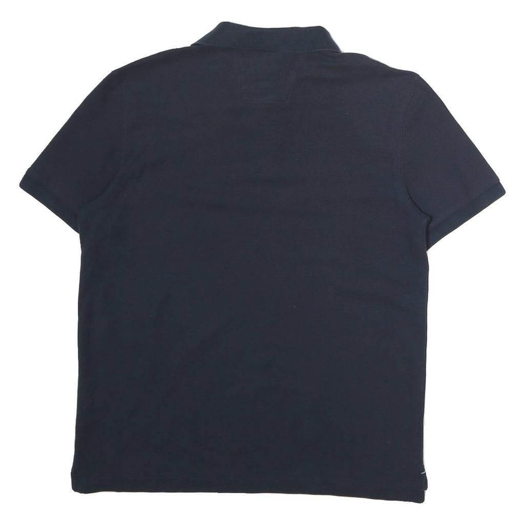 NAUTICA Mens Blue Short Sleeve Plain L Cotton Polo Shirt Classic Fit