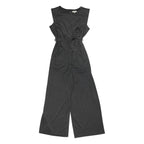 MAX MARA STUDIO Womens Grey Playsuit Cotton Blend Sleeveless Wide-Leg M Elegant