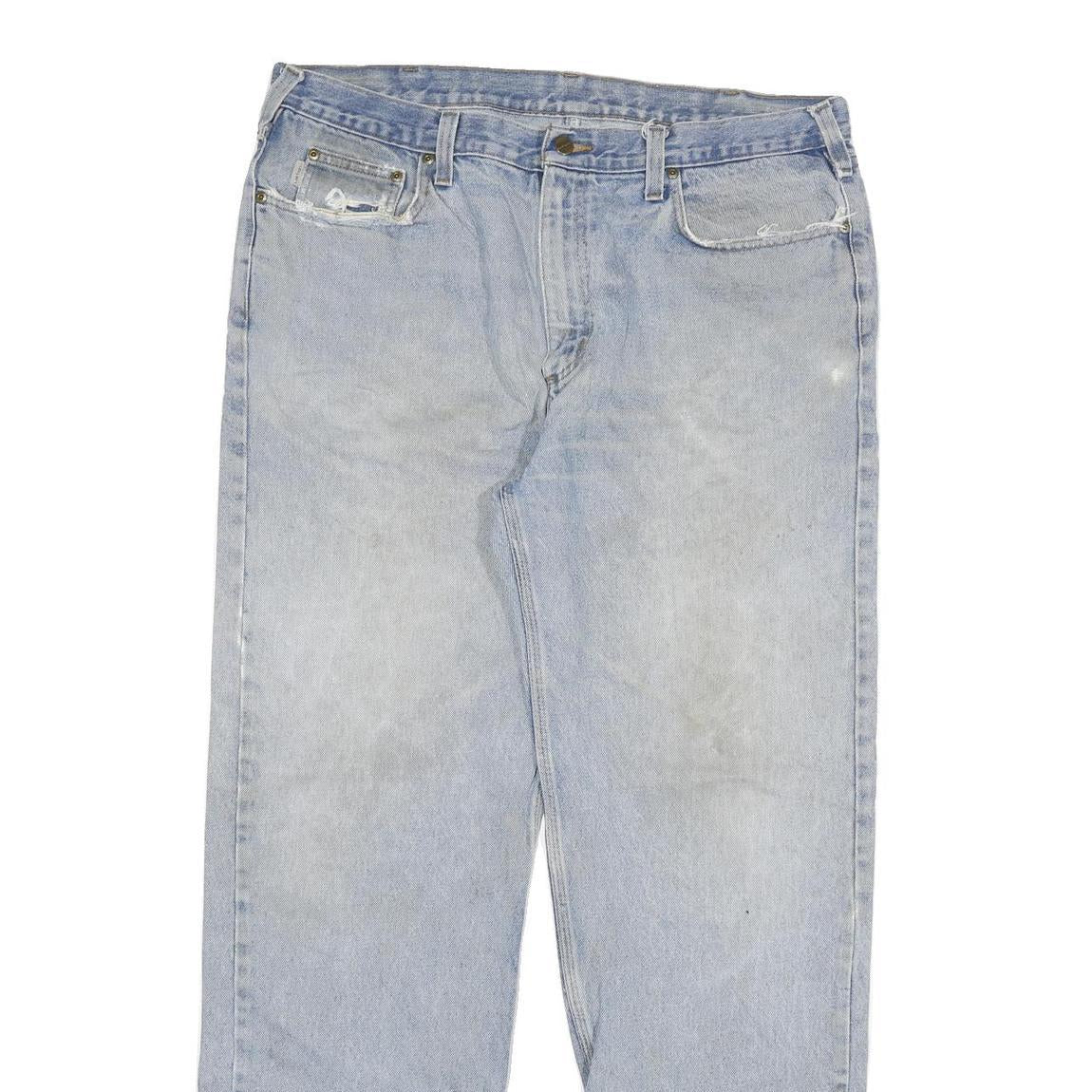 CARHARTT Mens Relaxed Blue Denim Jeans W38 L33 Casual Workwear Durable Zip Fly