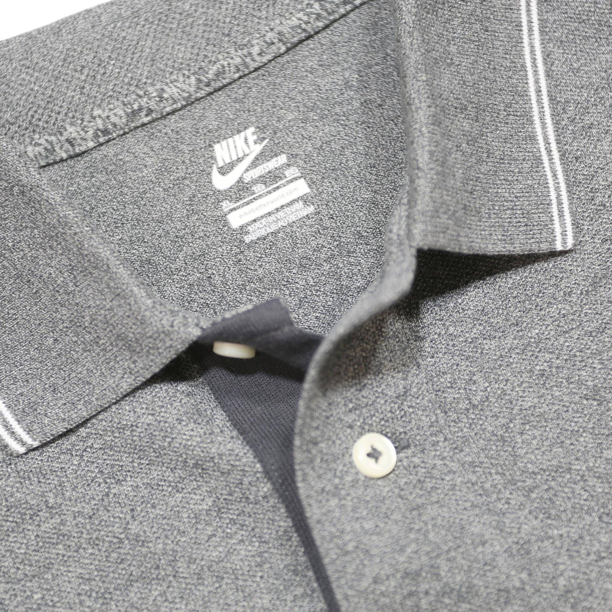 NIKE Mens Grey Polo Shirt XL Cotton Short Sleeve Plain Casual Sportswear