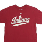 ADIDAS Mens Red Indiana Graphic T-Shirt L Short Sleeve Crew Neck Cotton Casual