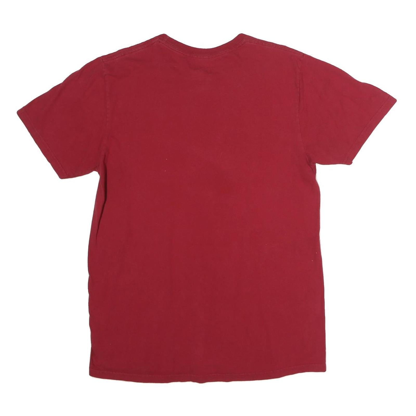 ADIDAS Mens Red Indiana Graphic T-Shirt L Short Sleeve Crew Neck Cotton Casual