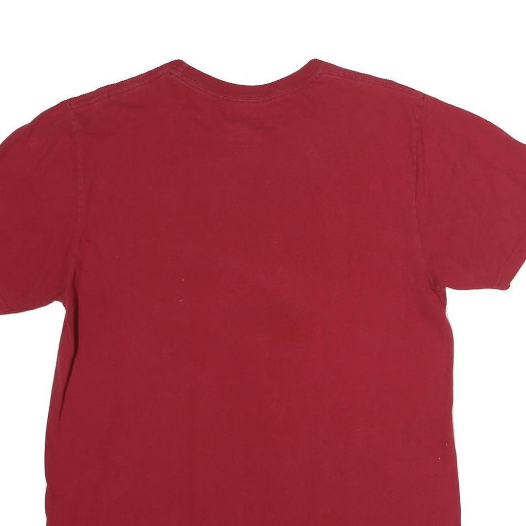 ADIDAS Mens Red Indiana Graphic T-Shirt L Short Sleeve Crew Neck Cotton Casual