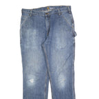 CARHARTT Mens Blue Relaxed Straight Denim Medium W36 L34 Workwear Jeans Zip