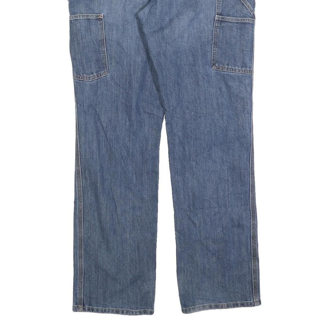 CARHARTT Mens Blue Relaxed Straight Denim Medium W36 L34 Workwear Jeans Zip