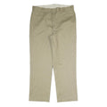 DICKIES Mens Cotton Blend Beige Regular Straight Trousers W40 L30 Workwear Zip